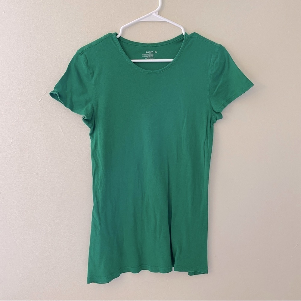 Old Navy holiday green XL cotton women’s short sleeved shirt summer top comfort